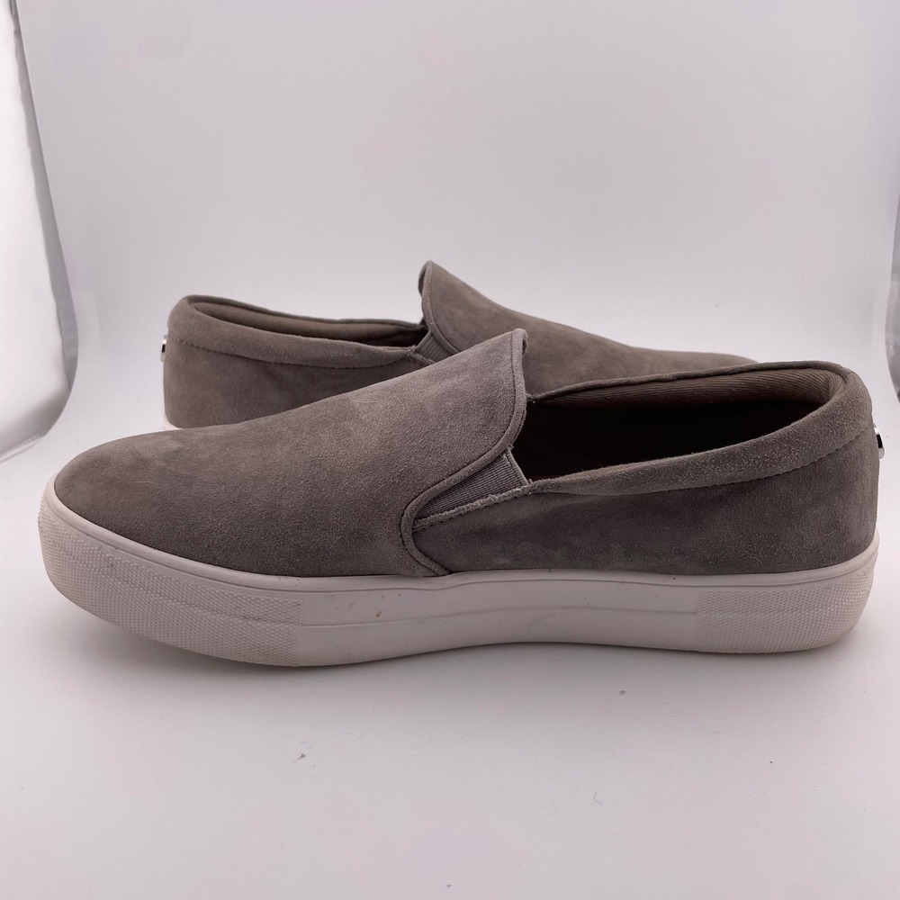 Steve Madden Gills Slip On Sneakers Grey Suede‎ Platform Women's Size 10M